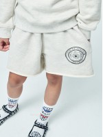 韓國MARDIMERCREDI - KIDS SWEAT SHORTS MARCHE EMBLEM_OATMEAL BLACK