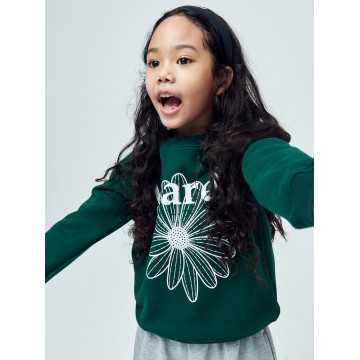 韓國MARDIMERCREDI - KIDS SWEATSHIRT FLOWERMARDI [ROCKFISH]_DEEPGREEN IVORY