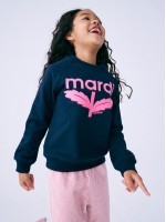 韓國MARDIMERCREDI - KIDS SWEATSHIRT BLOOMMARDI FLOCKING_NAVY PINK