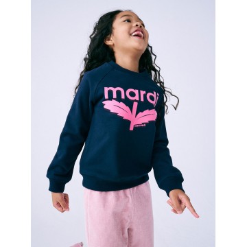 韓國MARDIMERCREDI - KIDS SWEATSHIRT BLOOMMARDI FLOCKING_NAVY PINK