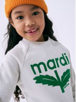 韓國MARDIMERCREDI - KIDS SWEATSHIRT BLOOMMARDI FLOCKING_OATMEAL GREEN