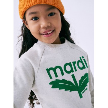 韓國MARDIMERCREDI - KIDS SWEATSHIRT BLOOMMARDI FLOCKING_OATMEAL GREEN