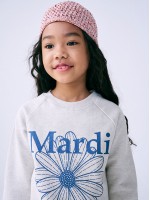 韓國MARDIMERCREDI - KIDS SWEATSHIRT FLOWERMARDI_OATMEAL BLUE