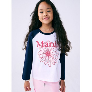 韓國MARDIMERCREDI - KIDS TSHIRT RAGLAN FLOWERMARDI_NAVY VIOLET