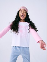韓國MARDIMERCREDI - KIDS TSHIRT RAGLAN FLOWERMARDI_PINK PINK