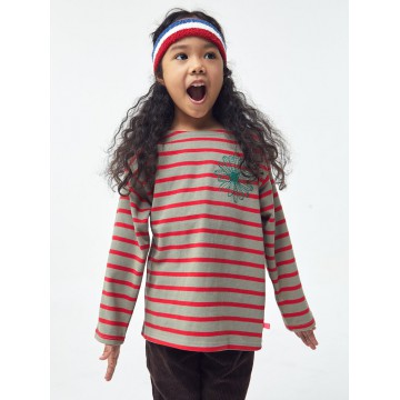 韓國MARDIMERCREDI - KIDS TSHIRT LONG SLEEVE STRIPE_KHAKI GREEN