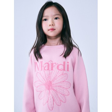 韓國MARDIMERCREDI - KIDS JACQUARD KNIT FLOWERMARDI_LIGHTPINK PINK