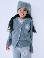 韓國MARDIMERCREDI - KIDS CASHMERE BLENDED CARDIGAN V NECK_GREY IVORY