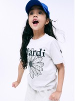 韓國MARDIMERCREDI - KIDS TSHIRT FLOWERMARDI_OATMEAL BLACK