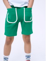 韓國MARDIMERCREDI - KIDS WAFFLE BERMUDA SHORTS_GREEN WHITE
