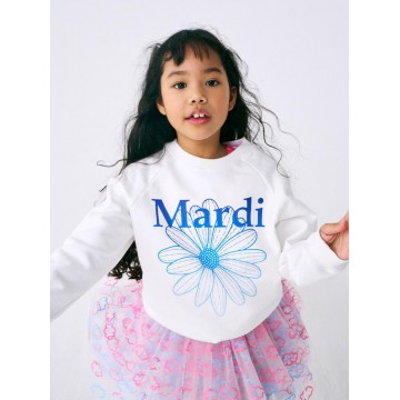 韓國MARDIMERCREDI - KIDS SWEATSHIRT FLOWERMARDI GRADATION_WHITE BLUE