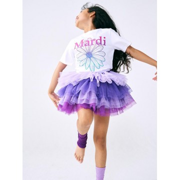 韓國MARDIMERCREDI - KIDS TSHIRT FLOWERMARDI GRADATION_WHITE PURPLE