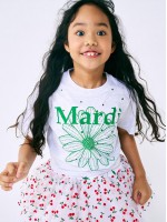韓國MARDIMERCREDI - KIDS TSHIRT FLOWERMARDI STONE EMBELLISHED_HEATHER GREEN