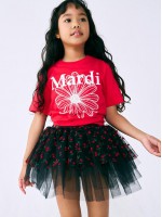 韓國MARDIMERCREDI - KIDS TSHIRT FLOWERMARDI_RED WHITE