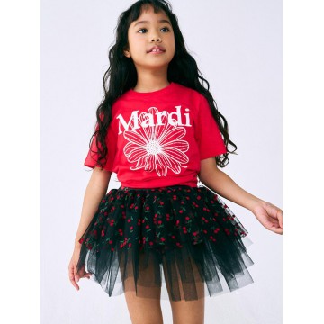 韓國MARDIMERCREDI - KIDS TSHIRT FLOWERMARDI_RED WHITE