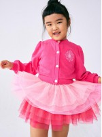 韓國MARDIMERCREDI - KIDS TERRY CARDIGAN PUFF SLEEVE_PEONY PINK
