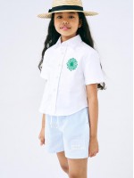 韓國MARDIMERCREDI - KIDS OXFORD SHIRT HALF SLEEVE_WHITE GREEN