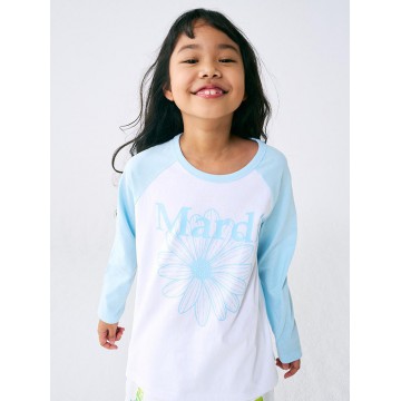 韓國MARDIMERCREDI - KIDS TSHIRT RAGLAN FLOWERMARDI_SKY SKY