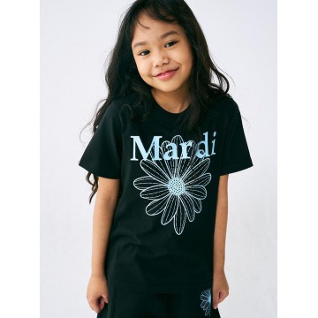 韓國MARDIMERCREDI - KIDS TSHIRT FLOWERMARDI_BLACK SKY