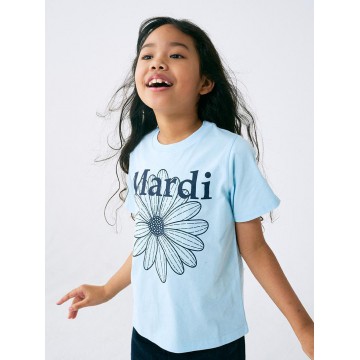 韓國MARDIMERCREDI - KIDS TSHIRT FLOWERMARDI_SKY NAVY