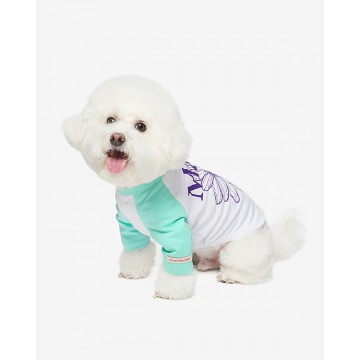 韓國Mardi Mercredi Pet - Flower Raglan T-Shirt (Purple Mint)♡寵物衫