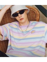 韓國 NERDY - Stripe Short Sleeve T-shirt (2color)