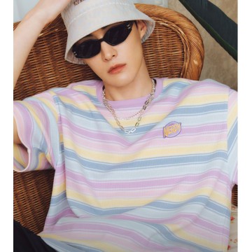 韓國 NERDY - Stripe Short Sleeve T-shirt (2color)
