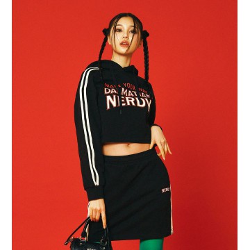 韓國 NERDY - Disney X Nerdy Crop Pullover Hoodie(2color)