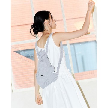 韓國直送 PLEATS MAMA - Bow BackPack Grey