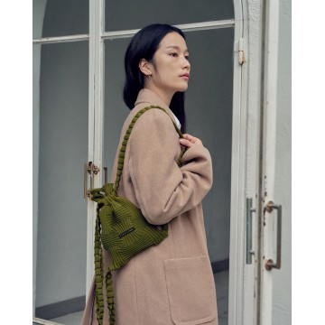 韓國PLEATS MAMA - Minibow Backpack Khaki