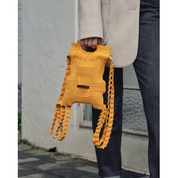 韓國PLEATS MAMA - Minibow Backpack Mustard