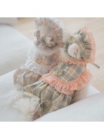Augusmon - 淡色系格子蕾絲邊衣服 2colors♡寵物衫