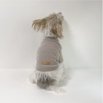 韓國HONEY DOG – 基本淨色上衣 (淺米色)♡寵物衫
