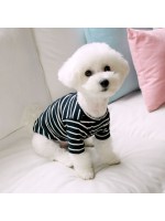 韓國HONEY DOG – 間條上衣 (海軍藍色)♡寵物衫