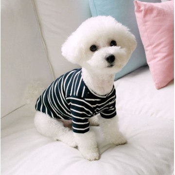韓國HONEY DOG – 間條上衣 (海軍藍色)♡寵物衫