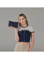 韓國ROSA.K - JEANS MONOGRAM PETIT SHOULDER_SS