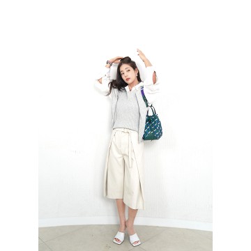 ROSA.K MELROSE MONOGRAM DRAWSTRING BLUE MOUNTAIN