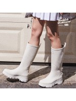 韓國Rockfish Weatherwear - FLATFORM RAIN BOOTS LONG - CREAM