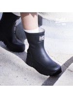 韓國Rockfish Weatherwear - FLATFORM RAIN BOOTS MIDDLE - BLACK