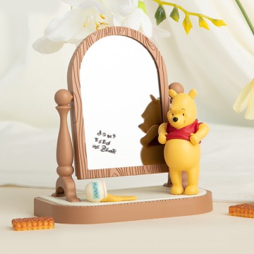 【韓國直送】小熊維尼鏡子台鐘｜디즈니 곰돌이 푸 거울 탁상시계