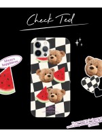Momo Case – 481 CHECK TED (BLACK) HARD CASE ♡韓國文創