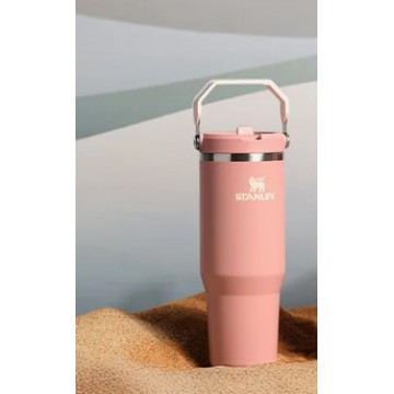 韓國 Stanley - IceFlow Flip Straw 2.0 翻蓋吸管隨行杯 887mL  (粉紅梅薩) 