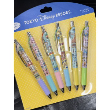 日本東京迪士尼樂園 -  插畫原子筆 一組6入 (0.5mm)