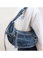 韓國直送 MTK -  WASHED DENIM MINI HOBO BAG IN BLUE 