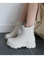 rockfish-weatherwear - FLATFORM CHELSEA RAIN BOOTS - CREAM
