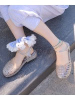 [韓國限時優惠 14/05 18:00 截單] rockfish-weatherwear - [NEW 10%] GLAIR STRAPPY SANDALS(GLITTER) - GLITTER SILVER