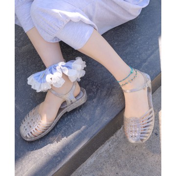 [韓國限時優惠 14/05 18:00 截單] rockfish-weatherwear - [NEW 10%] GLAIR STRAPPY SANDALS(GLITTER) - GLITTER SILVER