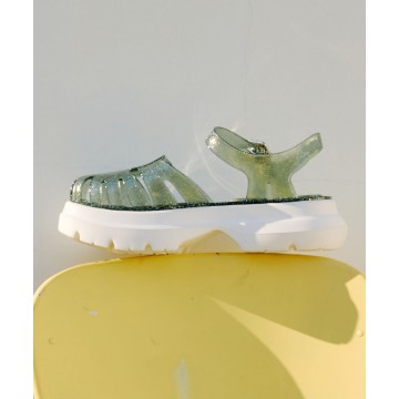 [韓國限時優惠 14/05 18:00 截單] rockfish-weatherwear - [NEW 10%] GLAIR PLATFORM FISHERMAN SANDALS - GLITTER GREEN