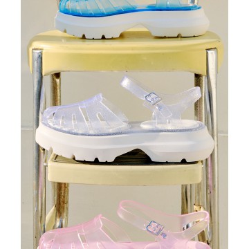 [韓國限時優惠 14/05 18:00 截單] rockfish-weatherwear - [NEW 10%] GLAIR PLATFORM FISHERMAN SANDALS - GLITTER SILVER