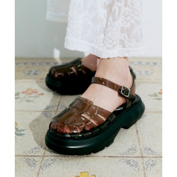 [韓國限時優惠 14/05 18:00 截單] rockfish-weatherwear - [NEW 10%] GLAIR PLATFORM FISHERMAN SANDALS - CLEAR BLACK